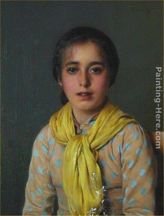 Vittorio Matteo Corcos Girl with Yellow Shawl